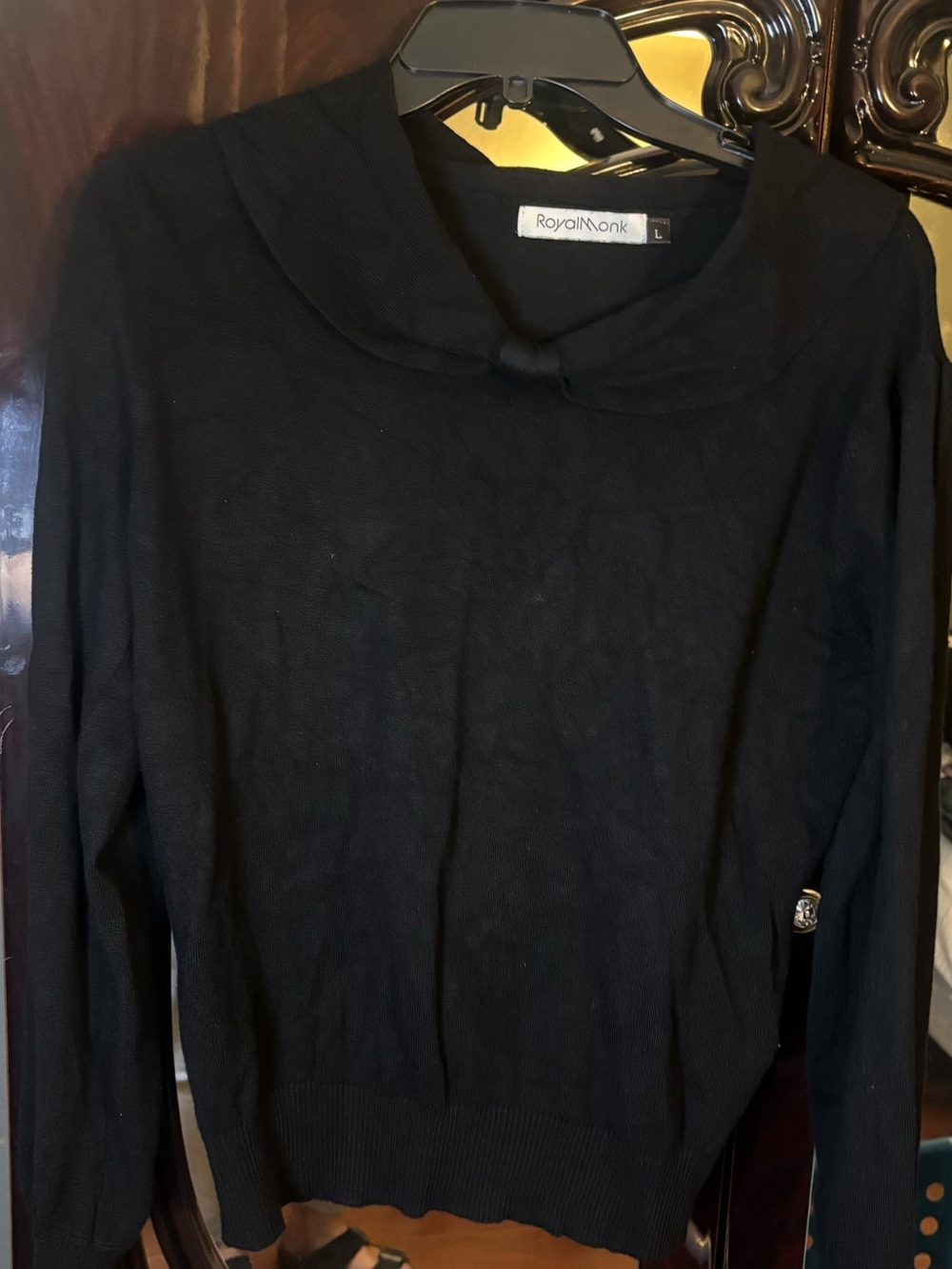 Royal/Al/Monk Black Long-Sleeve Knit Top